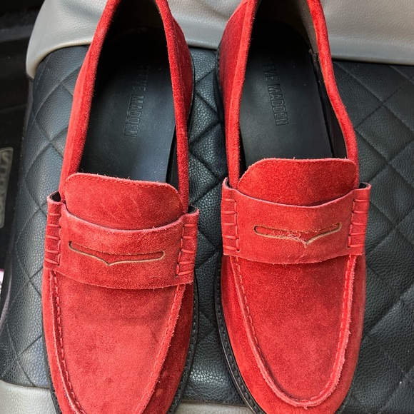 Steve Madden Shoes - Steve Madden Vibrant Red Suede Loafers